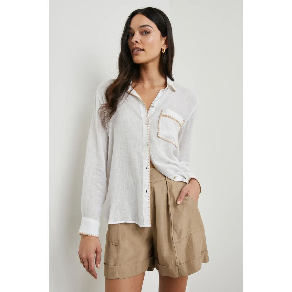 Rails Linen Button-Up Top – Size Large